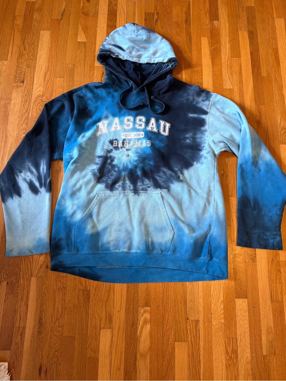 Comfort Colors Tie-Dye Blue Nassau Bahamas Crewneck Hoodie